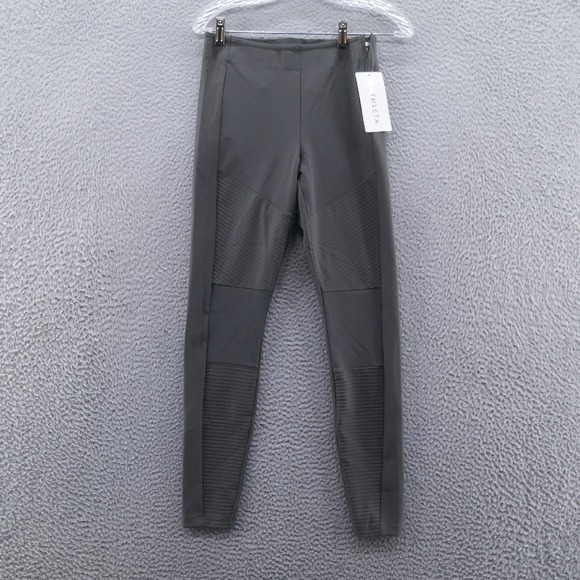 Athleta Pants - Athleta Womens Madison Moto Tight Leggings 2 Gray Nylon Mid Rise Side Zip NEW